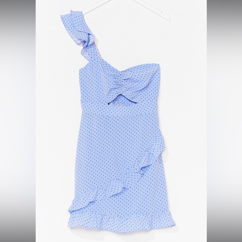 Nasty Gal One Shoulder Mini Dress with Ruffle Detail